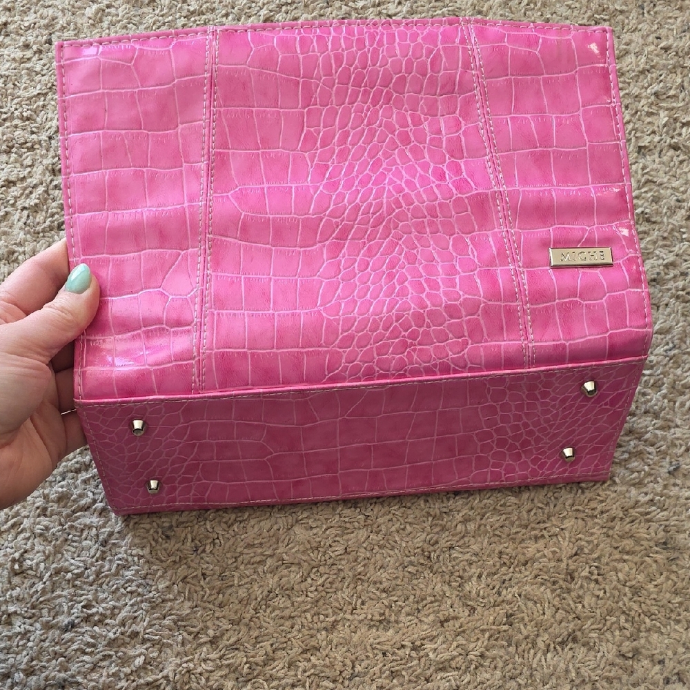 Miche Vibrant Pink Embossed Tote
